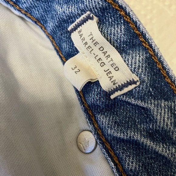 Madewell The Darted Barrel Leg Cropped High Rise Button Fly Jeans Size 32 - Picture 14 of 16